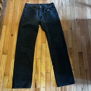 Levi's Mens 505 Straight Leg Black Jeans Size 33x36